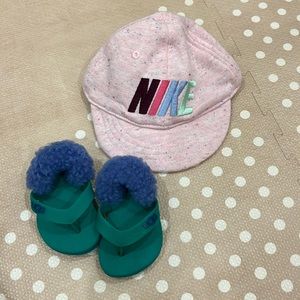 Ugg baby shoes and Nike infant hat